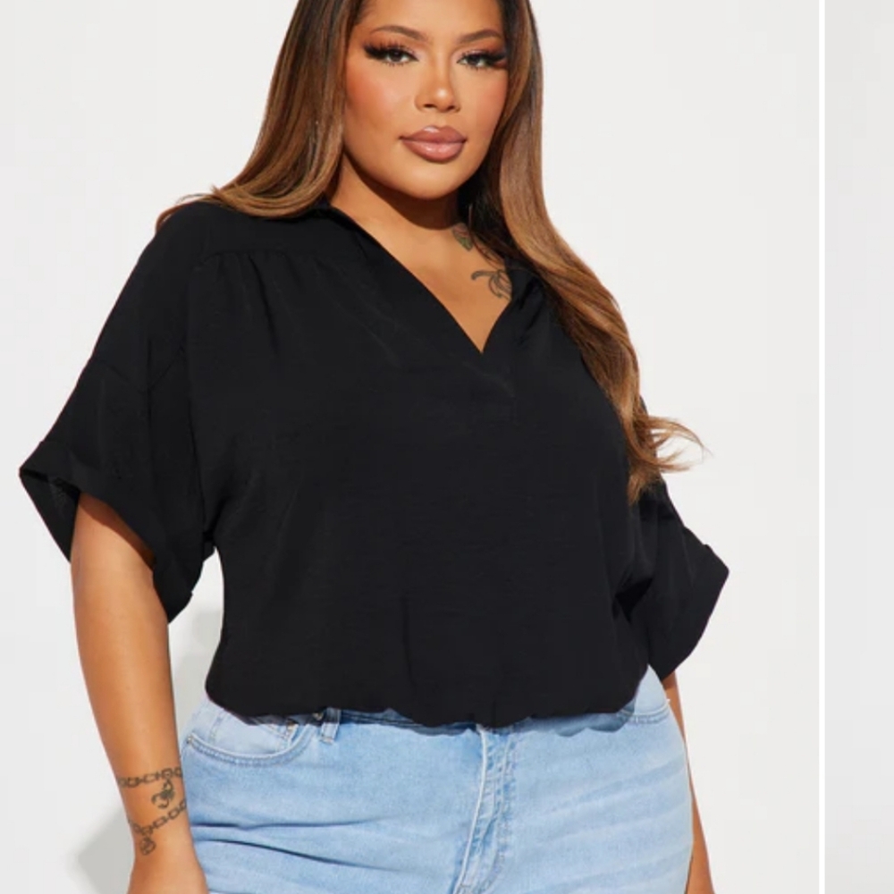 Fashion Nova Classic Black Blouse